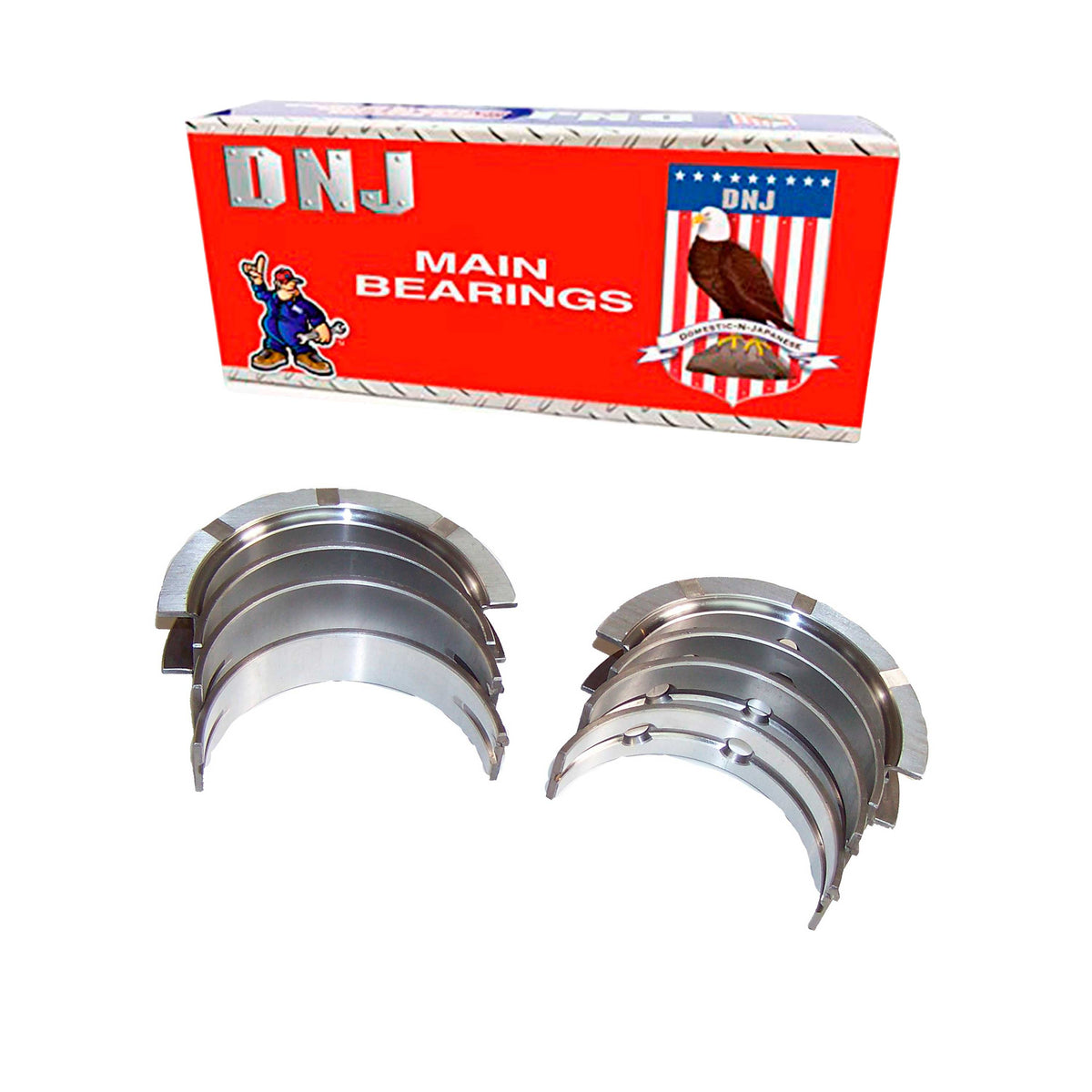 DNJ Crankshaft Main Bearing Set 1985-2011 Buick, Cadillac, Chevrolet, GMC, Isuzu, Oldsmobile, Pontiac, Saturn 2.8L-3.9L (Oversizes Available)