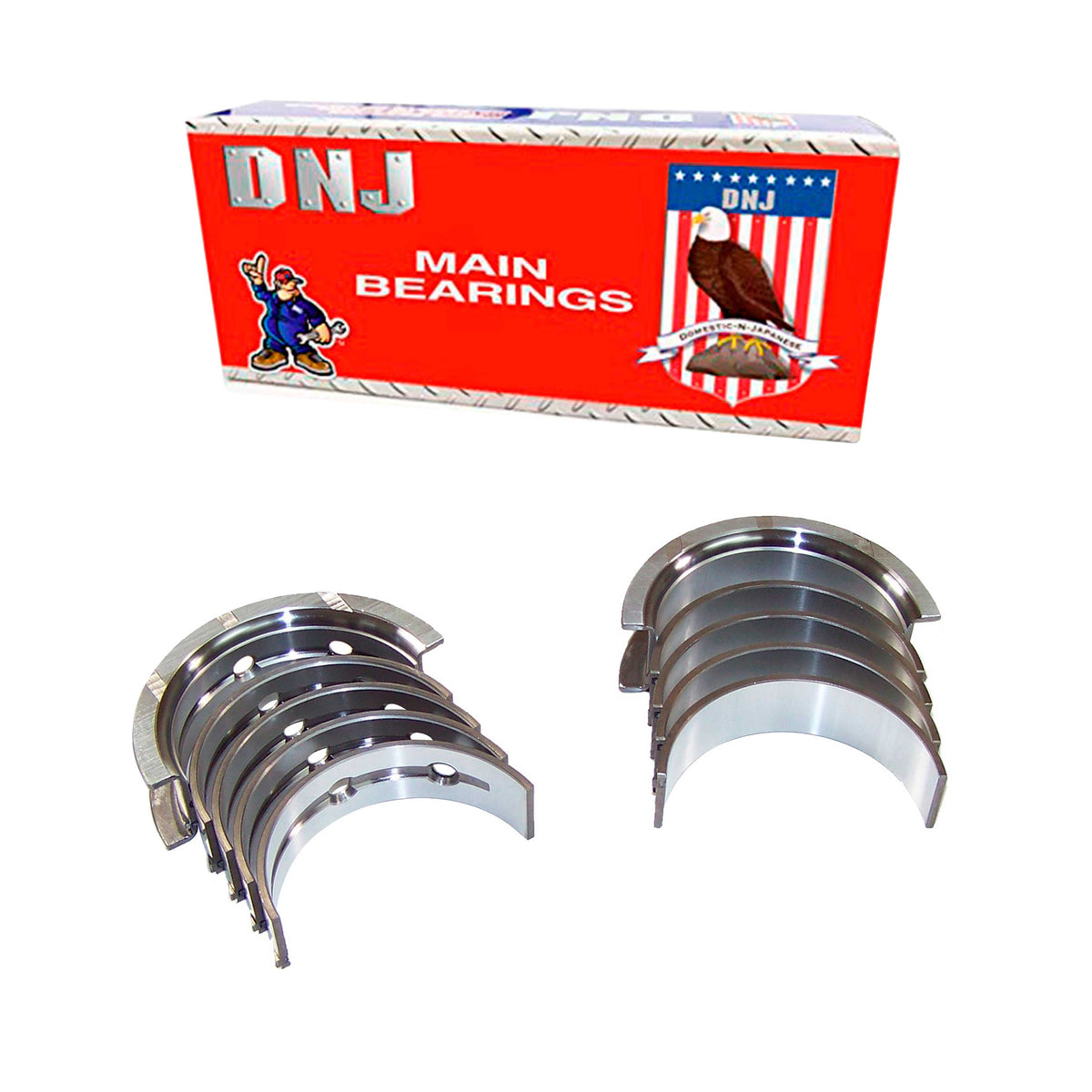 DNJ Crankshaft Main Bearing Set 1997-2017 Buick, Cadillac, Chevrolet, GMC, Hummer, Isuzu, Pontiac, Saab 4.8L-6.2L (Oversizes Available)