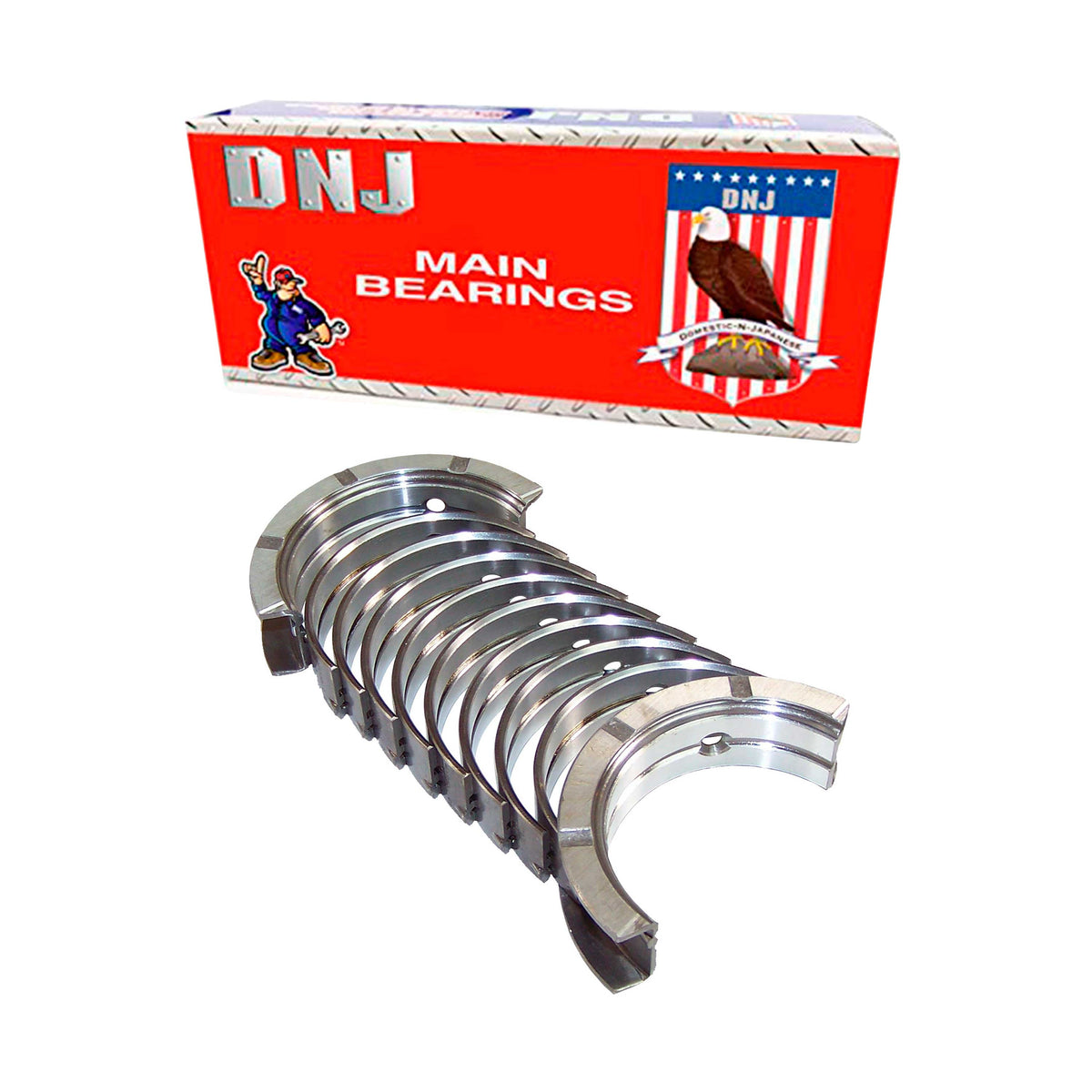 DNJ Crankshaft Main Bearing Set 1987-1997 Buick, Chevrolet, GMC, Isuzu, Oldsmobile, Pontiac 2.0L-2.2L (Oversizes Available)