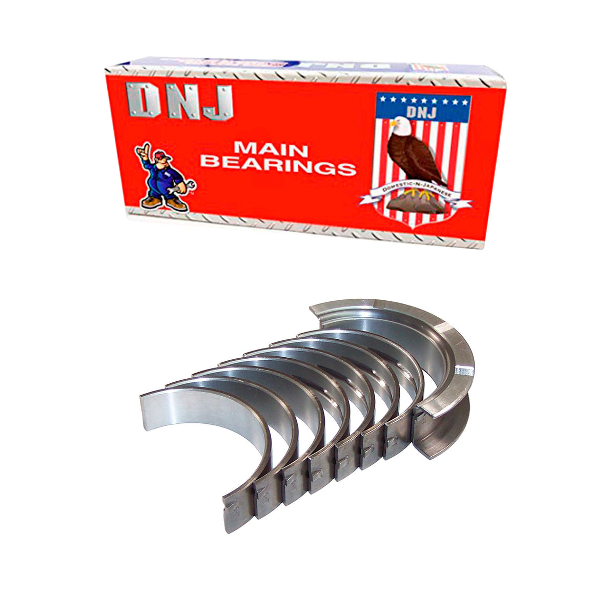 DNJ Crankshaft Main Bearing Set 1995-2012 Ford, Jaguar, Lincoln, Mazda, Mercury 2.5L-3.0L (Oversizes Available)