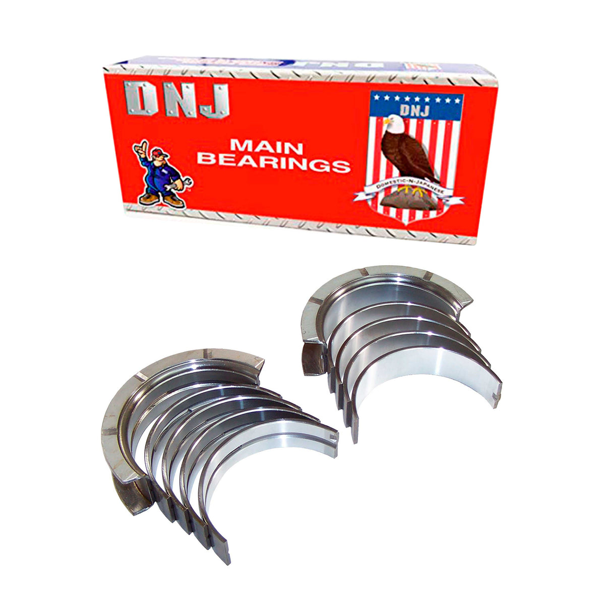 DNJ Crankshaft Main Bearing Set 1977-1997 Ford, Lincoln, Mercury 5.8L (Oversizes Available)