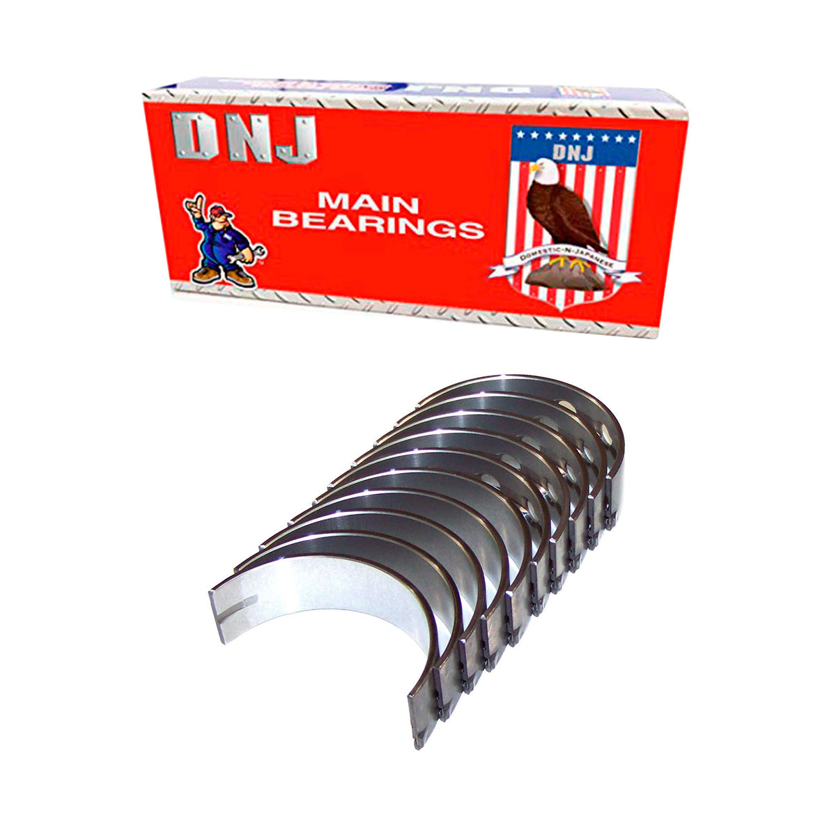 DNJ Crankshaft Main Bearing Set 1996-2009 Chevrolet, Suzuki 1.8L-2.3L (Oversizes Available)