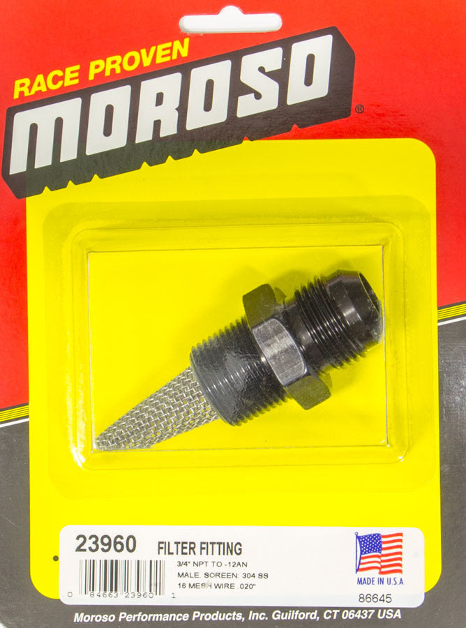 Moroso Filter Fitting-3/4in NPT -12AN Male - 23960