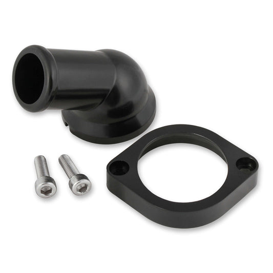 Mr. Gasket Water Neck - Swivel Style GM LS 97-Up Black - 2670BK