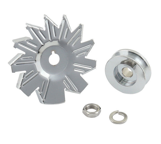 Mr. Gasket Chrome Alt Fan & Pulley - 6808