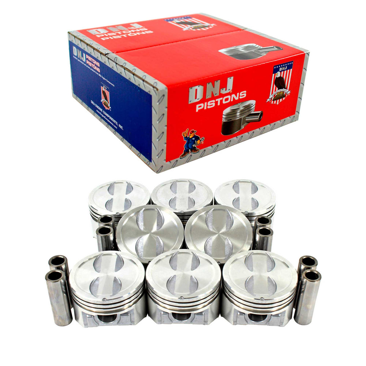 DNJ Piston Set 1996-2002 Chevrolet, GMC 4.3L-5.0L (Oversizes Available)