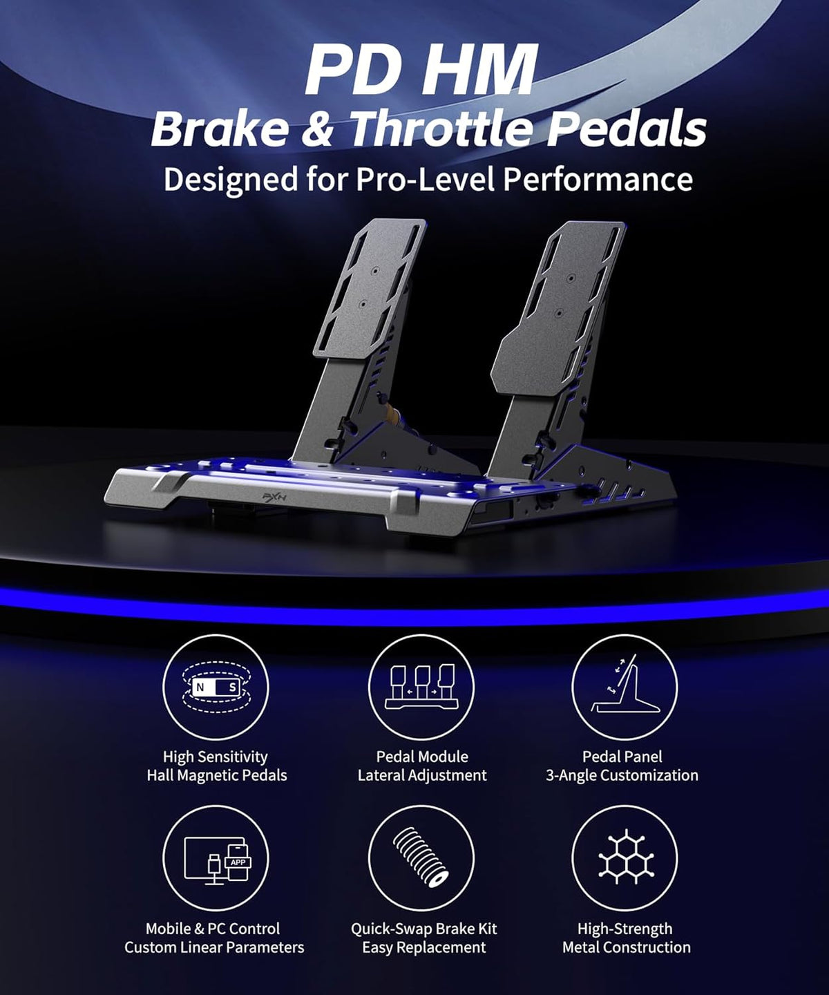PXN Hall Effect Brake & Throttle Pedals