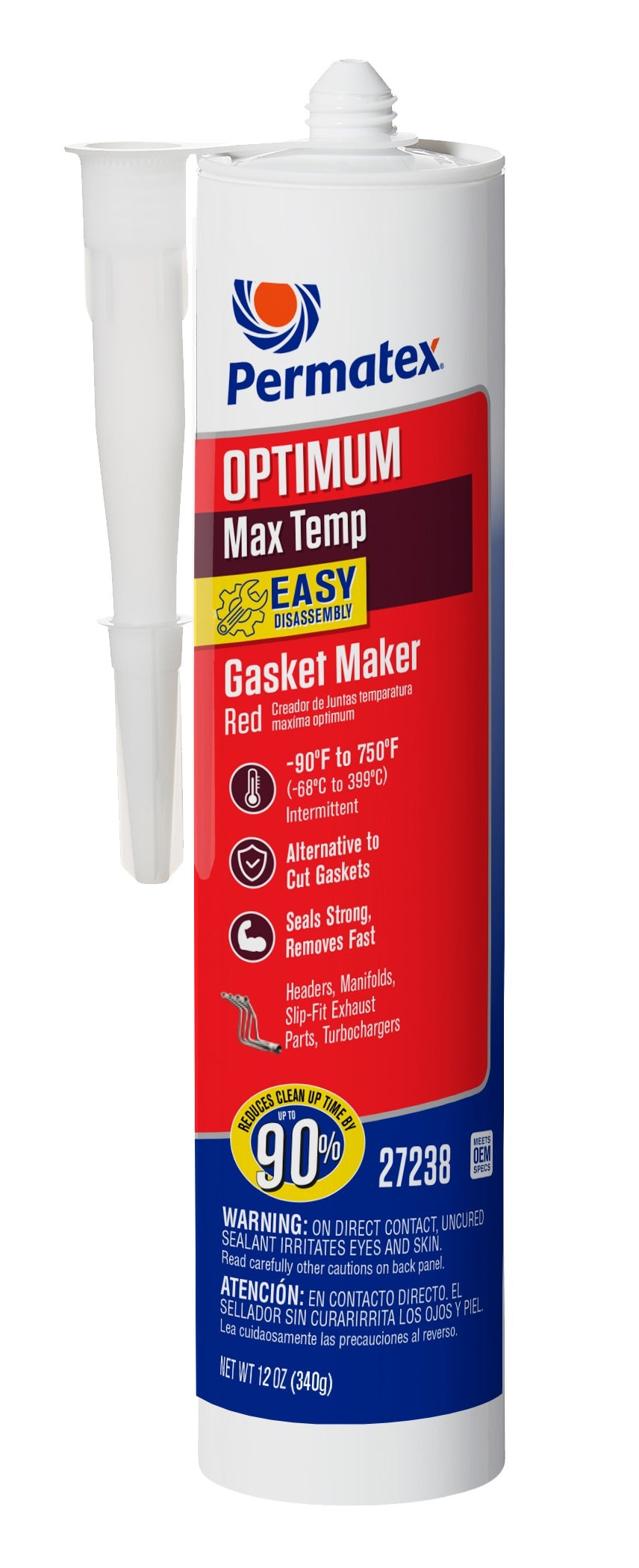 Permatex Optimum Red RTV 12Oz. Silicone Cartridge - 27238