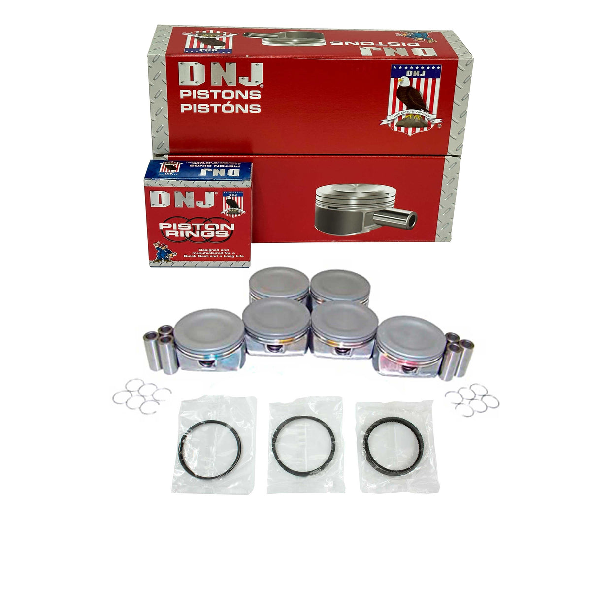 DNJ Piston and Ring Set 2007-2011 Chrysler, Dodge, Volkswagen 4.0L