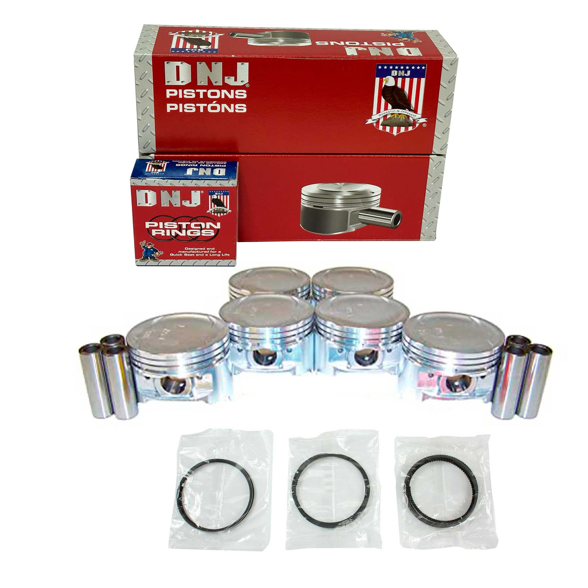 DNJ Piston and Ring Set 1995-1998 Mitsubishi 3.0L
