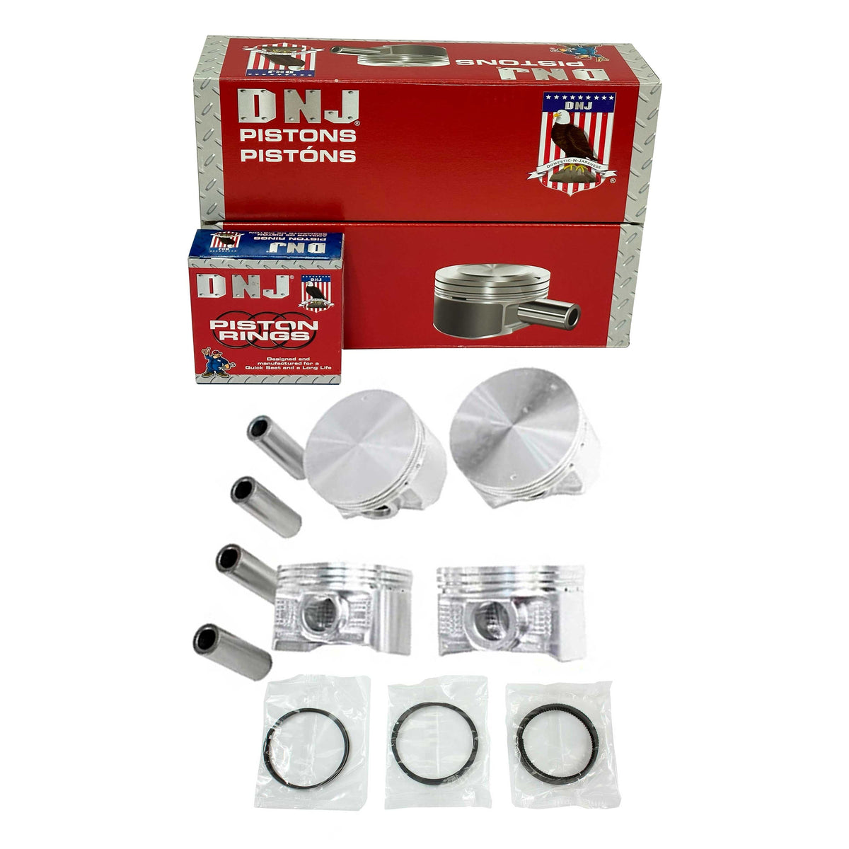 DNJ Piston and Ring Set 1999-2005 Chrysler, Dodge, Mitsubishi 2.4L
