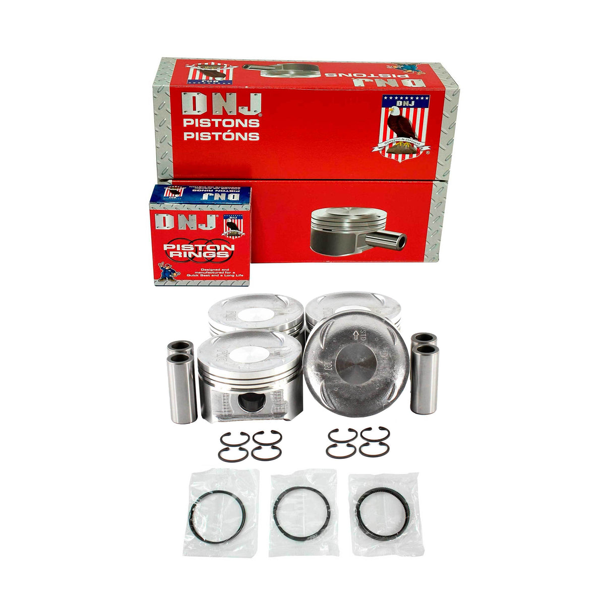 DNJ Piston and Ring Set 1998-2002 Honda 2.3L