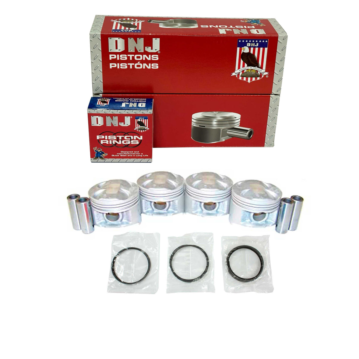 DNJ Piston and Ring Set 1994-2000 Honda 1.6L