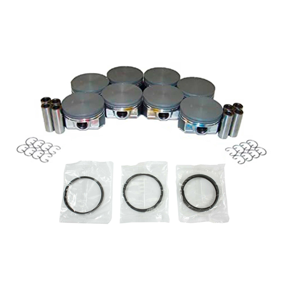DNJ Piston and Ring Set 2004-2009 Buick, Cadillac, Chevrolet, GMC, Hummer, Isuzu, Pontiac, Saab 4.8L-5.3L