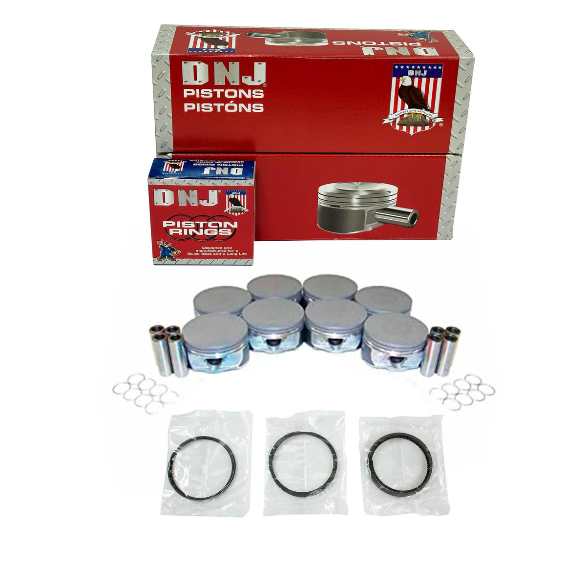 DNJ Piston and Ring Set 2005-2017 Cadillac, Chevrolet, GMC, Pontiac, Saab 6.0L