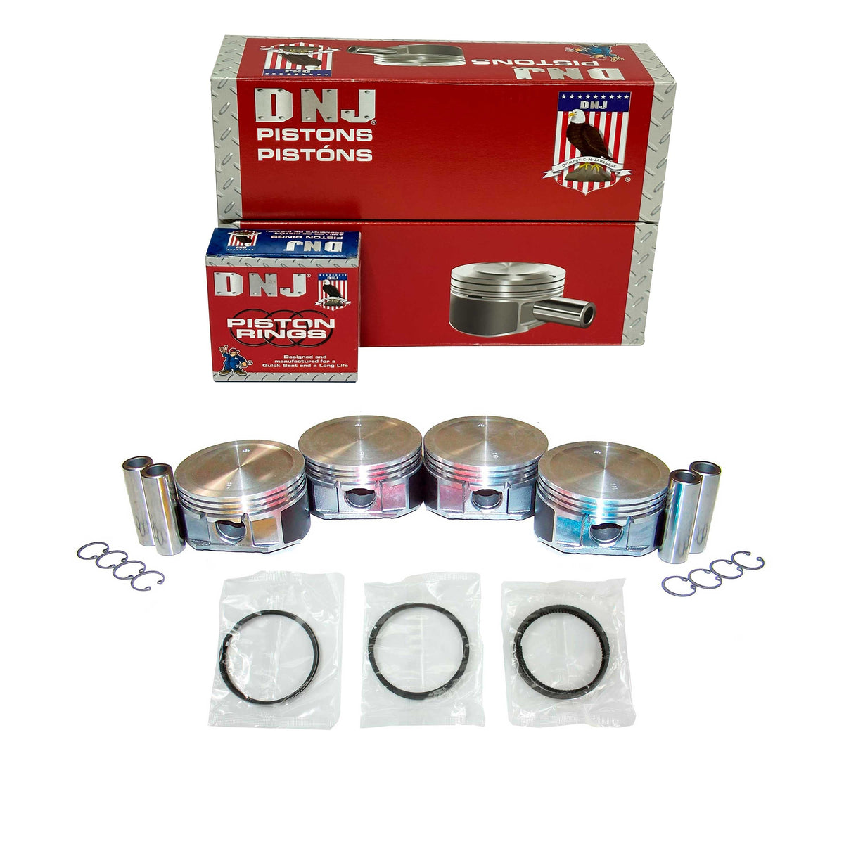DNJ Piston and Ring Set 2000-2008 Chevrolet, Oldsmobile, Pontiac, Saturn 2.2L