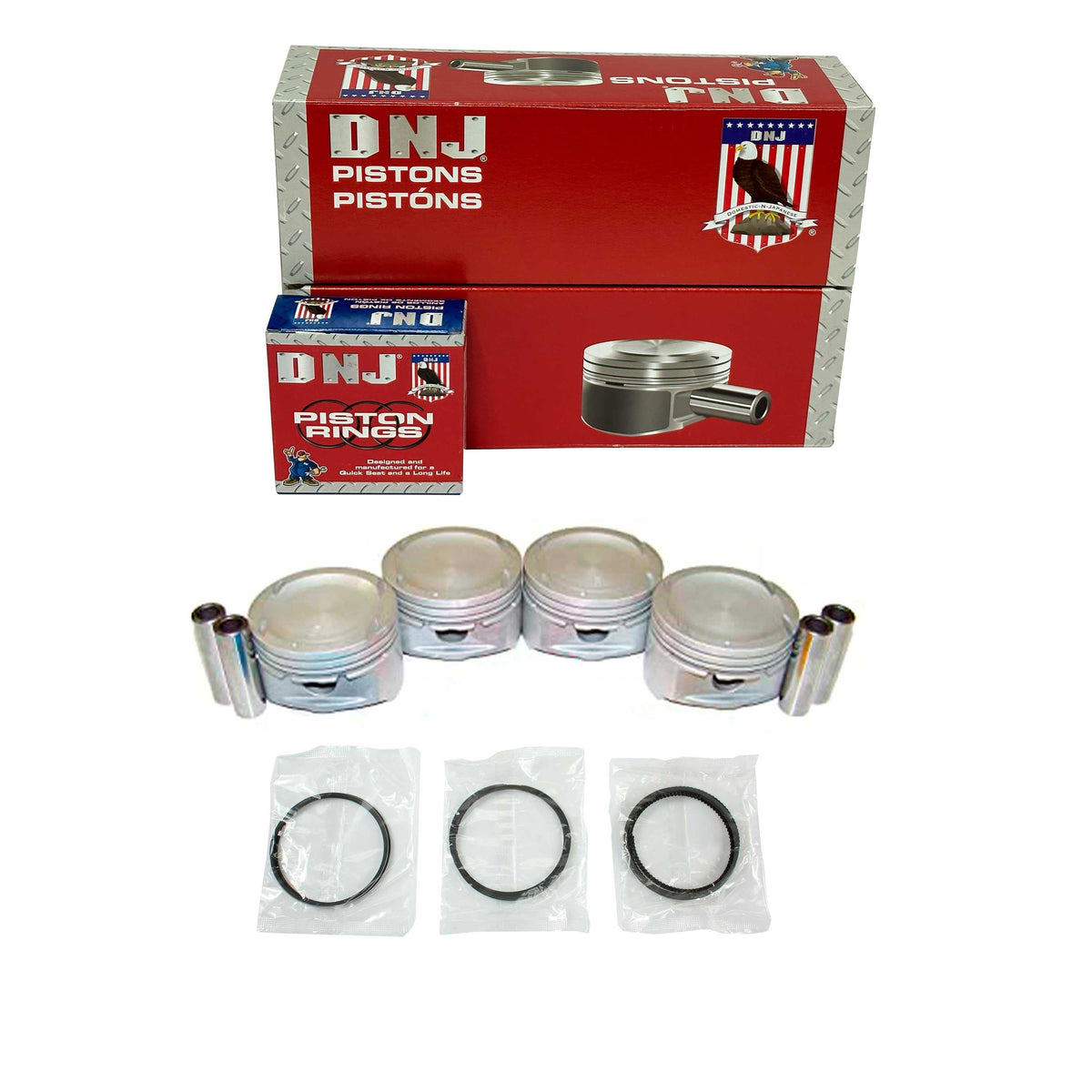 DNJ Piston and Ring Set 2004-2008 Chevrolet 1.6L