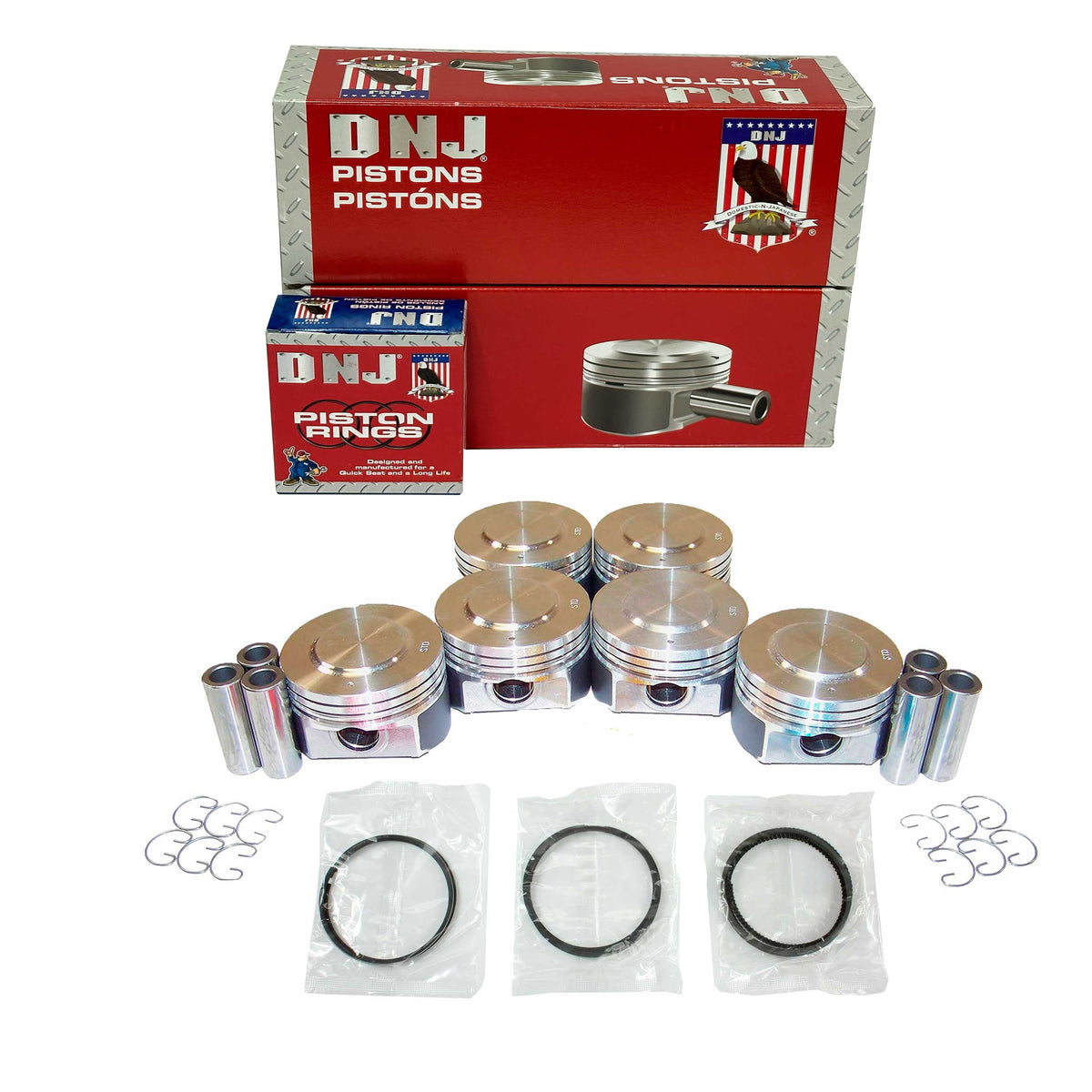 DNJ Piston and Ring Set 1999-2002 Mercury 2.5L