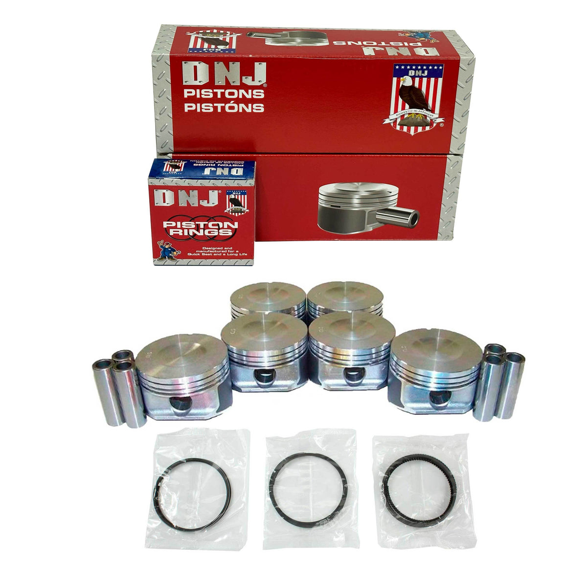 DNJ Piston and Ring Set 1996-2004 Ford, Mercury 3.8L