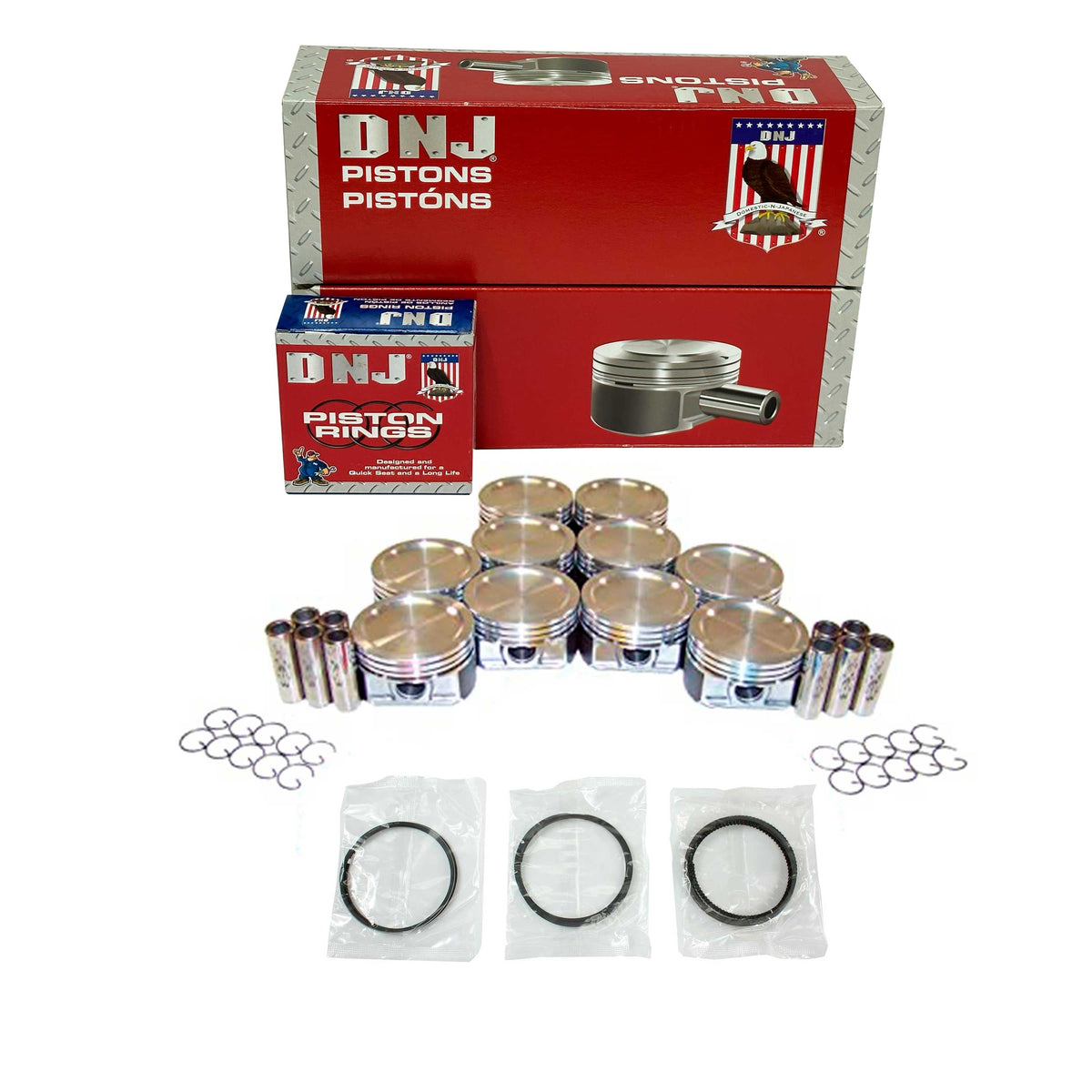 DNJ Piston and Ring Set 2000-2014 Ford 6.8L