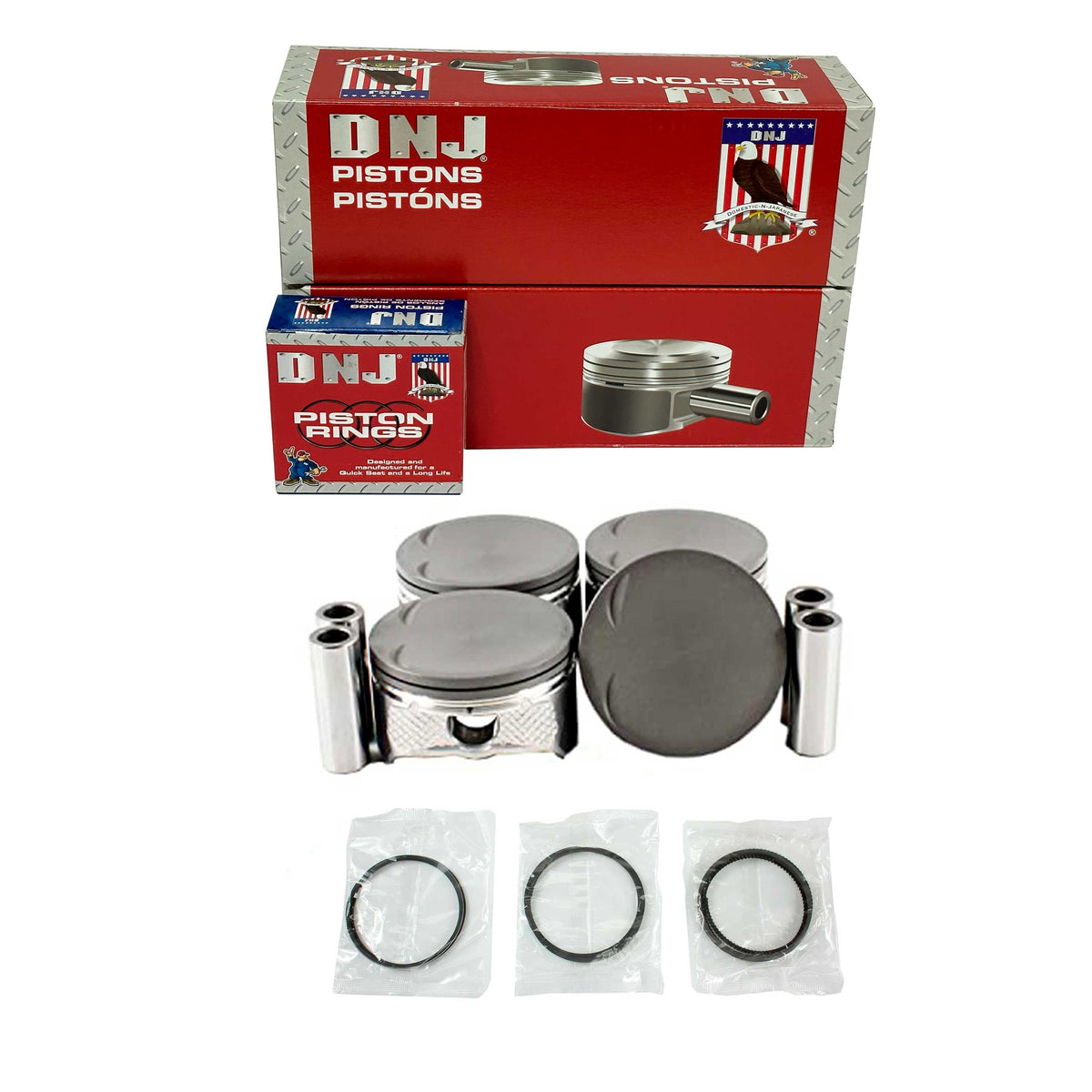 DNJ Piston and Ring Set 2006-2013 Ford, Mazda 2.0L