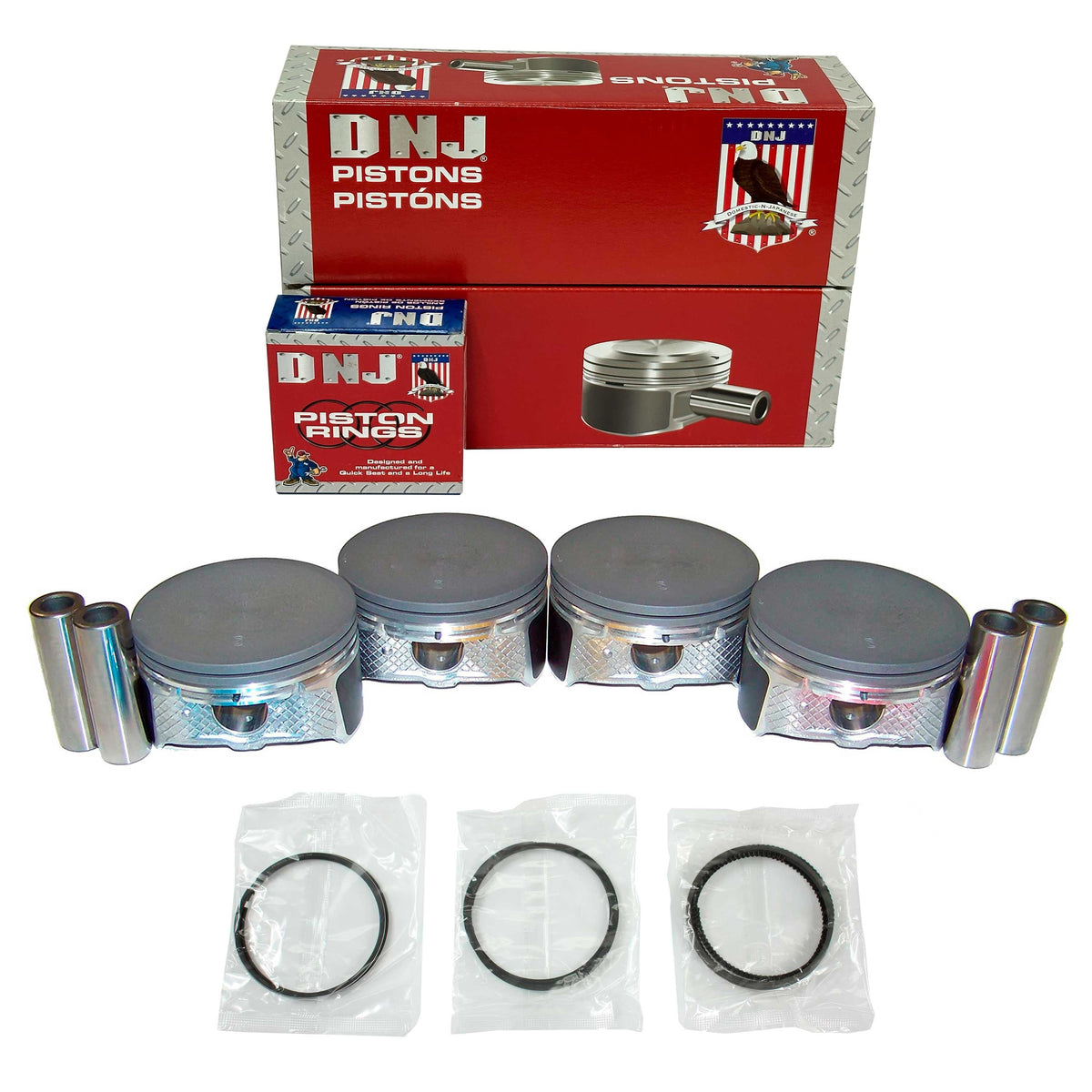 DNJ Piston and Ring Set 2004-2007 Ford, Mazda 2.0L