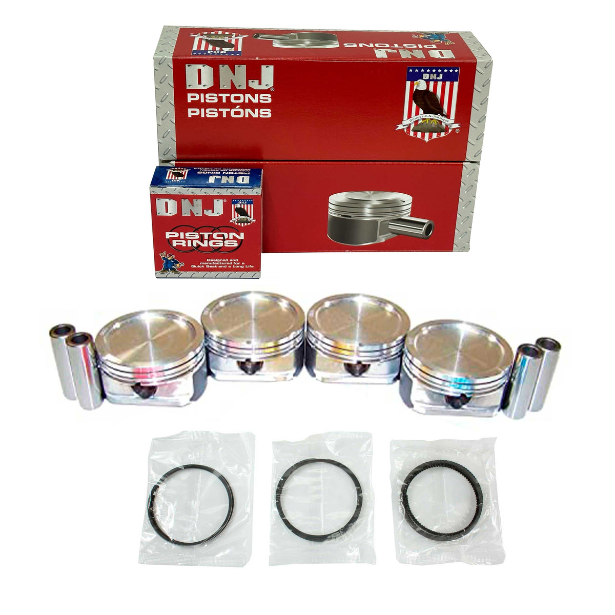 DNJ Piston and Ring Set 2001-2009 Ford, Mazda, Mercury 2.3L