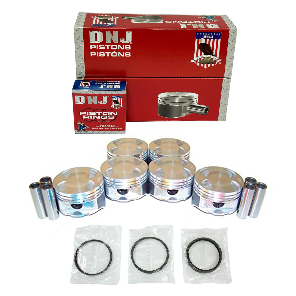 DNJ Piston and Ring Set 1998-2002 Mazda 2.5L