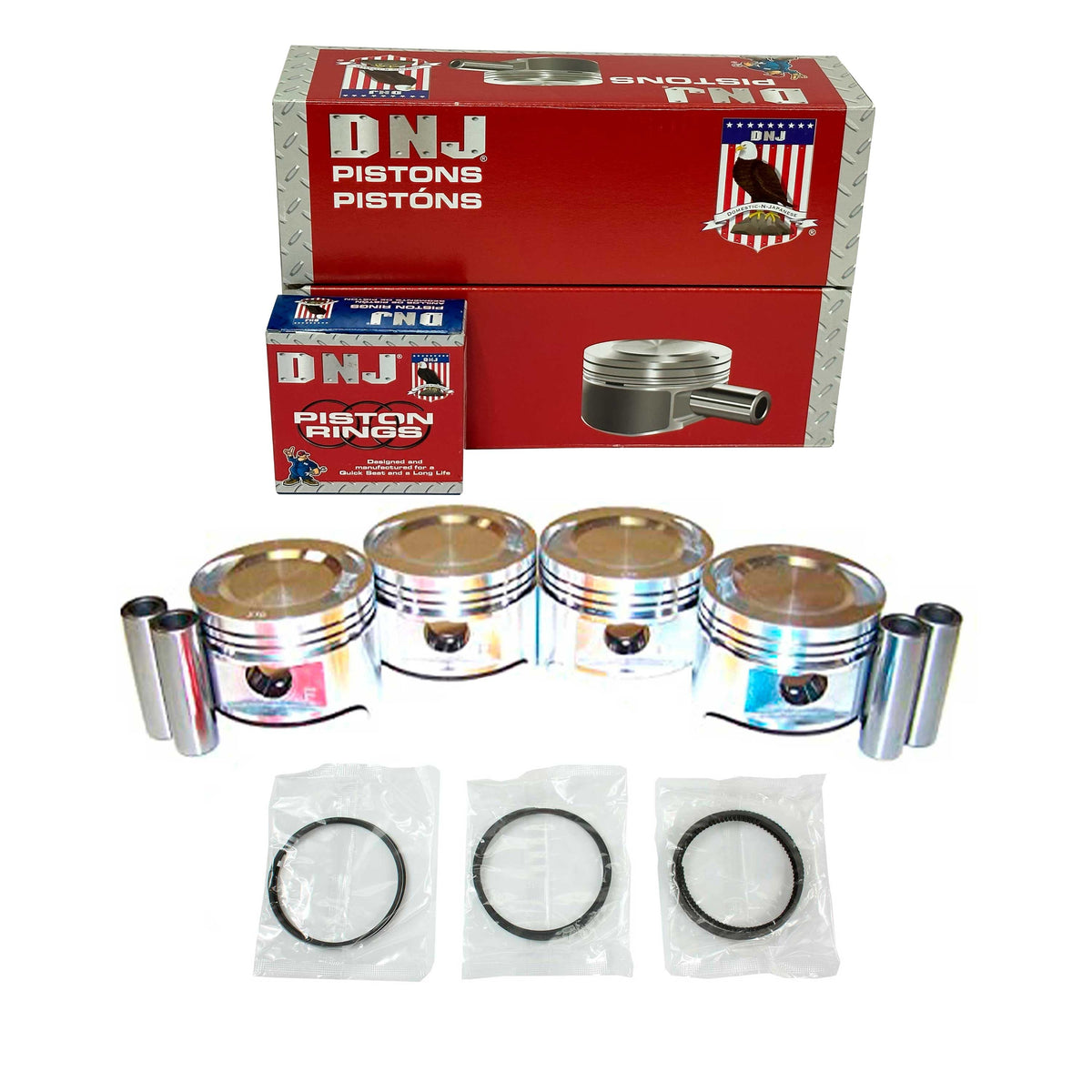 DNJ Piston and Ring Set 1983-1995 Kia, Mazda 2.0L