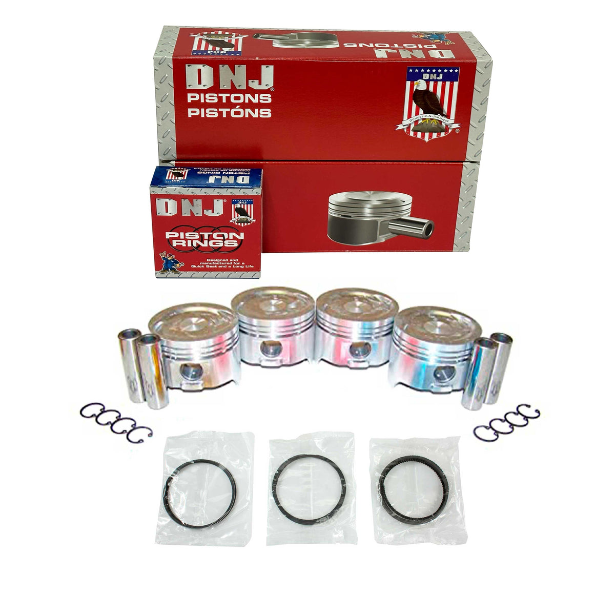 DNJ Piston and Ring Set 1989-1995 Geo, Suzuki 1.6L