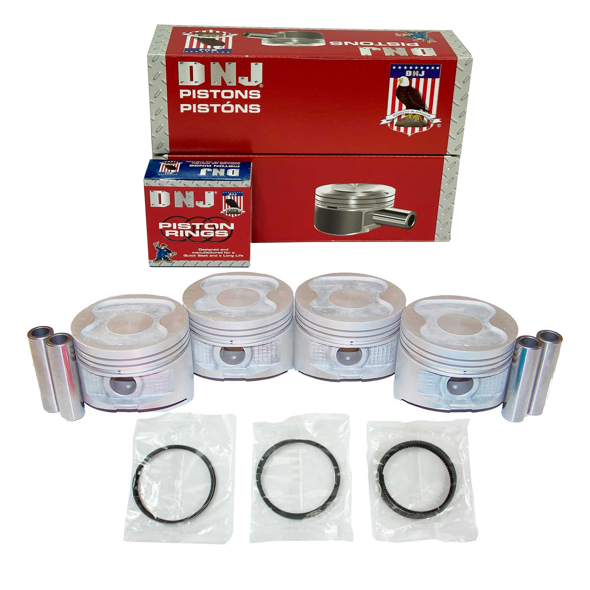 DNJ Piston and Ring Set 1988-1993 Geo, Toyota 1.6L