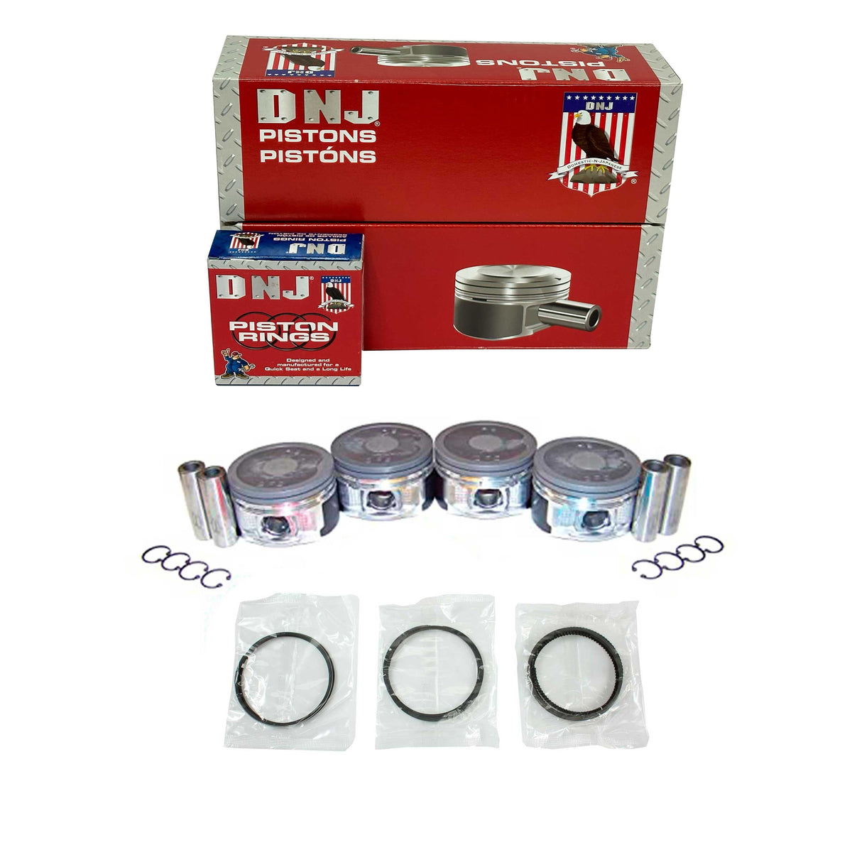 DNJ Piston and Ring Set 1994-2004 Toyota 2.7L
