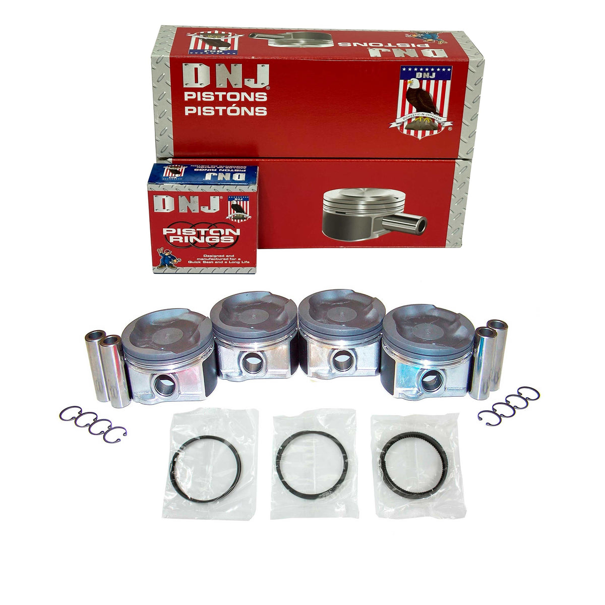 DNJ Piston and Ring Set 2005-2015 Toyota 2.7L