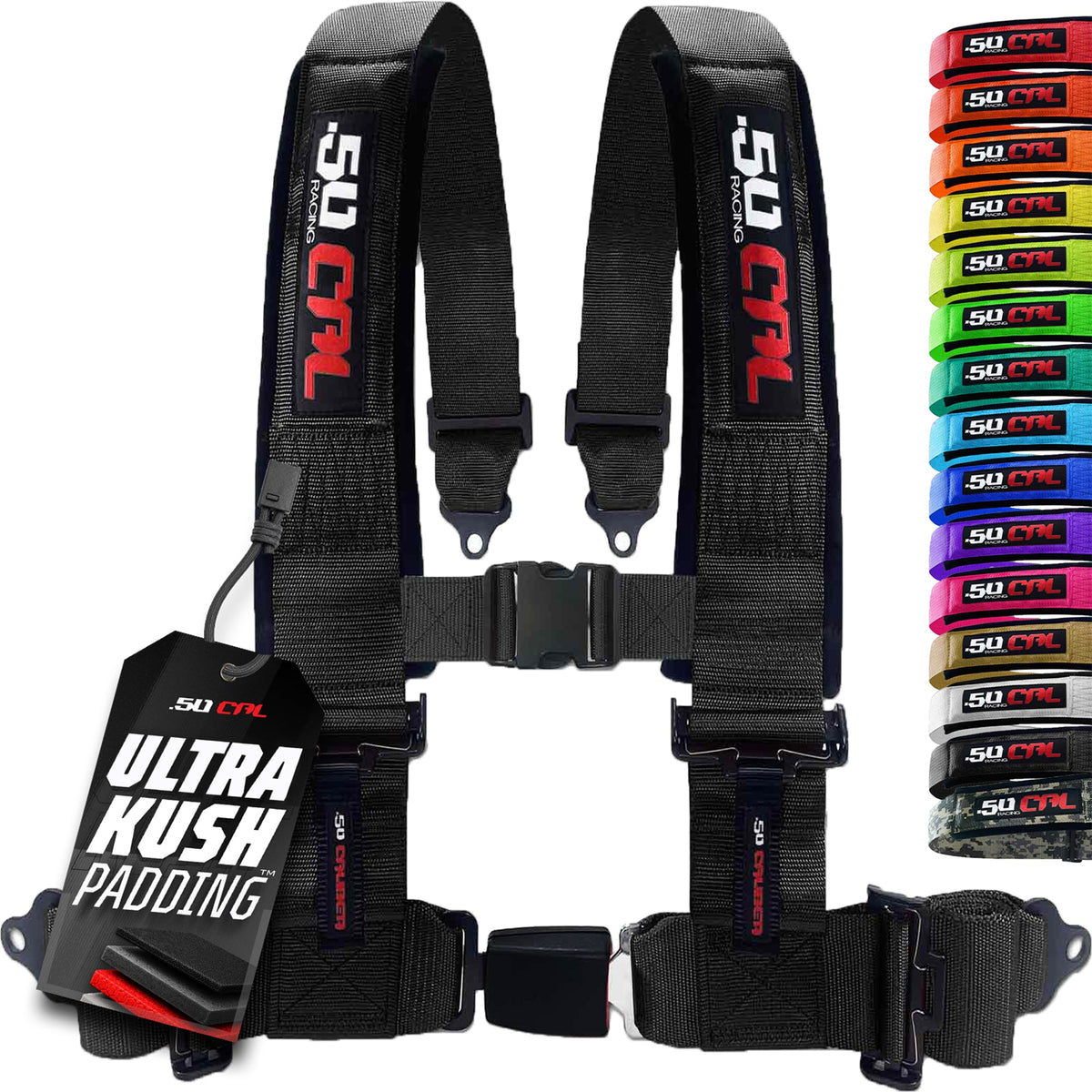50 Caliber Racing Pro Series 4 point Harness with push button release 2" & 3" available