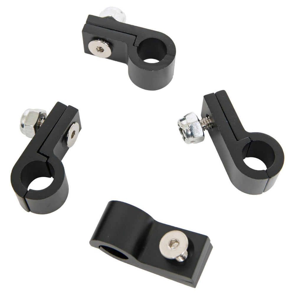 Russell Line Clamp 6AN Tubing Black Anodized (4 Pack) - 654253