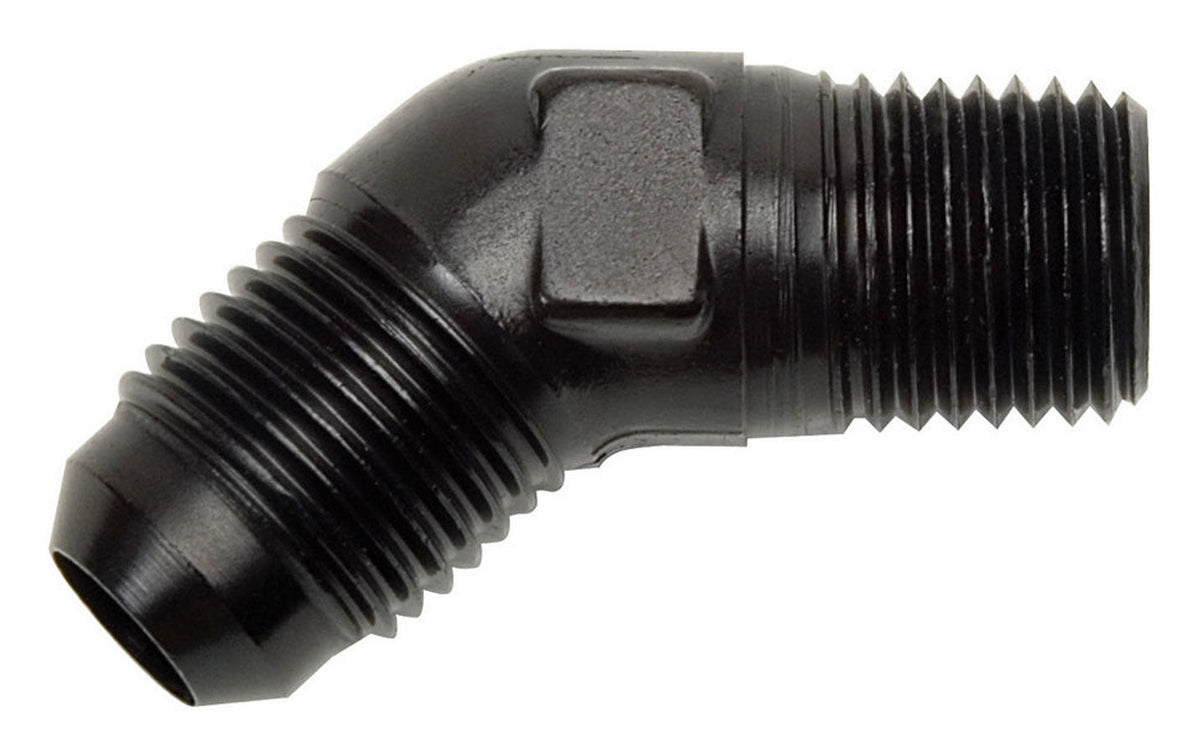 Russell 6AN to 45Deg 1/8 Adapt Black - 660103