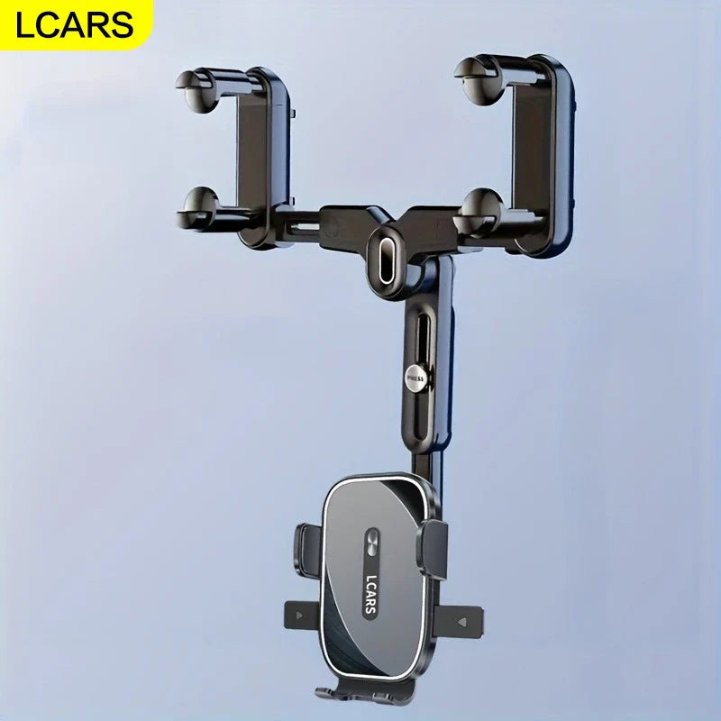 Rearview Mirror Phone Car Mount, Extendable 360-Degree Adjustable Bracket
