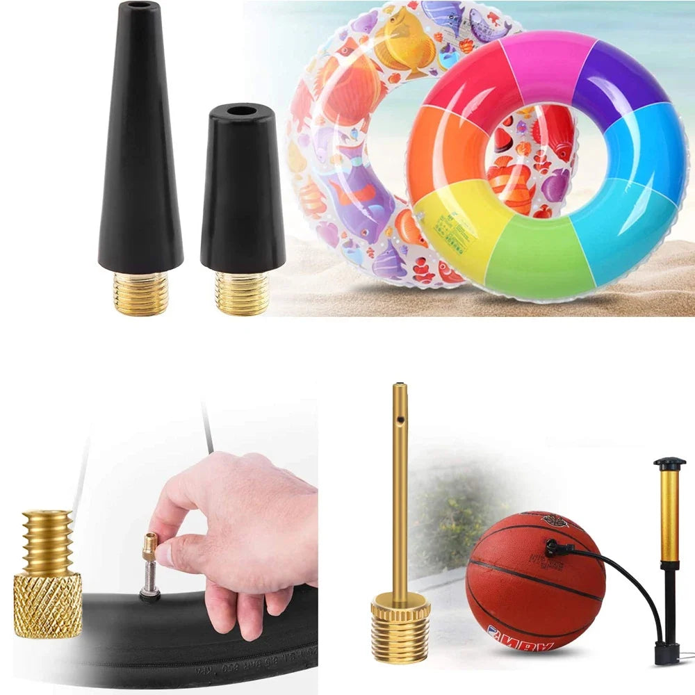 Tire Valve Adapter and Ball Pump Needle Inflation Kit