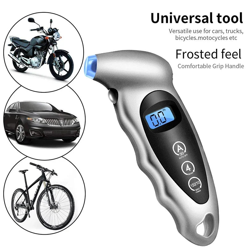 FAST Digital Tire Pressure Gauge with LCD Display | 4-Unit Car Tire Tester