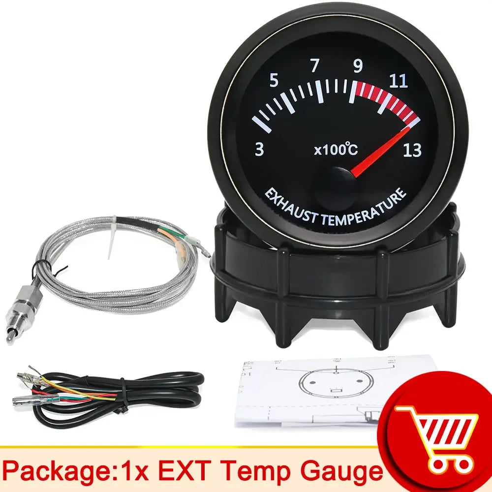 52mm Car Gauge Set | Water Temp Oil Temp Voltmeter Oil Pressure Boost Gauge