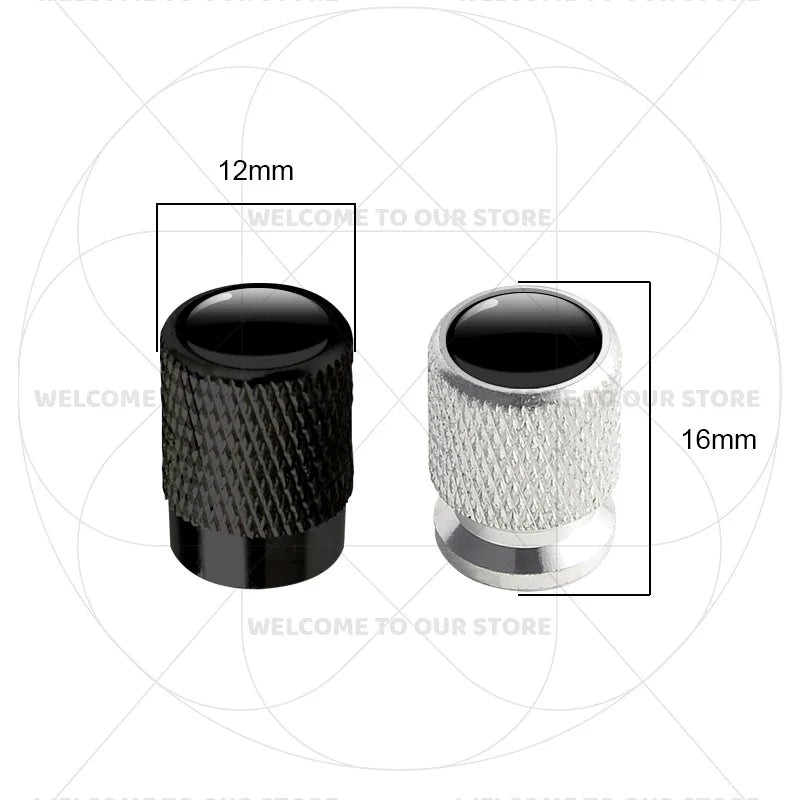Aluminum Racing Flag Tire Valve Caps 4Pcs