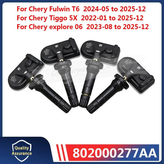 802000277AA TPMS Tire Pressure Sensor 4PCS 433MHz for Chery Tiggo 7 PLUS OMODA 5