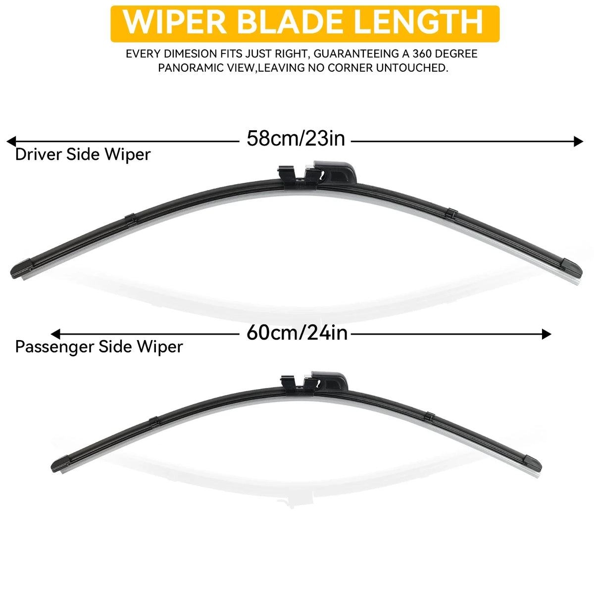 Audi A8 D3 Wiper Blades 2002-2009 | 24"+23" Front Windshield Replacement Set