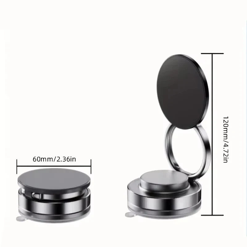 Magnetic Car Phone Holder | 360 Degree Rotating Vacuum Suction Cup Stand