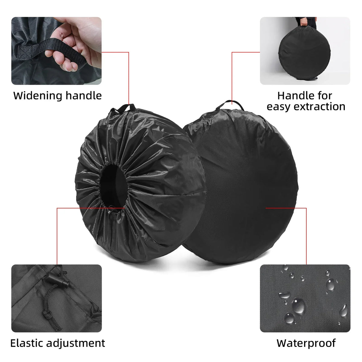 Spare Tire Cover 1/2/4PCS Weatherproof Dust-Proof Polyester Bag