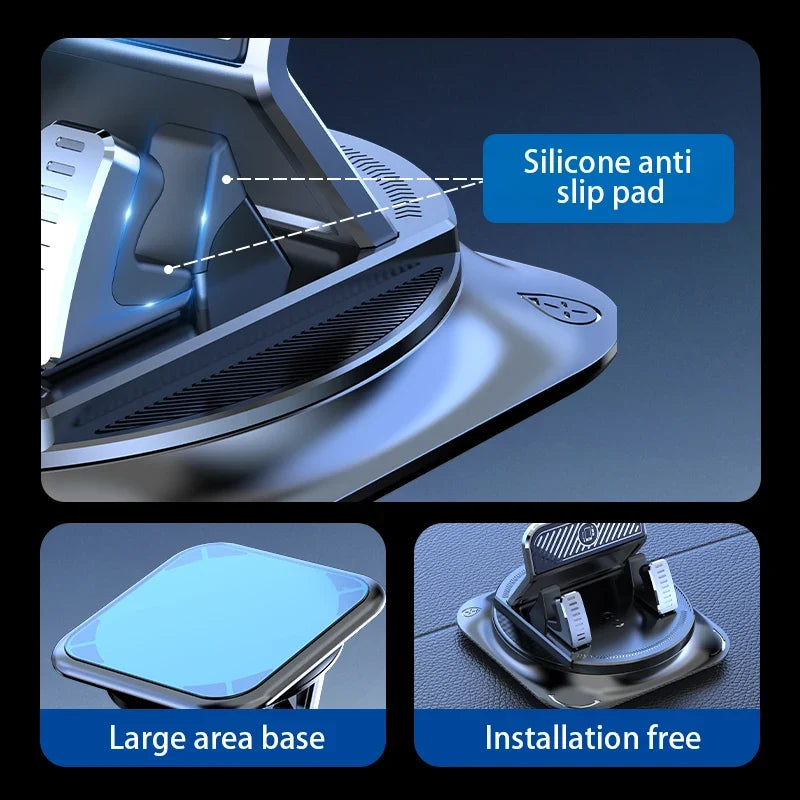 Lcars Car Phone Holder with Anti-Slip Design and Rotatable Stand