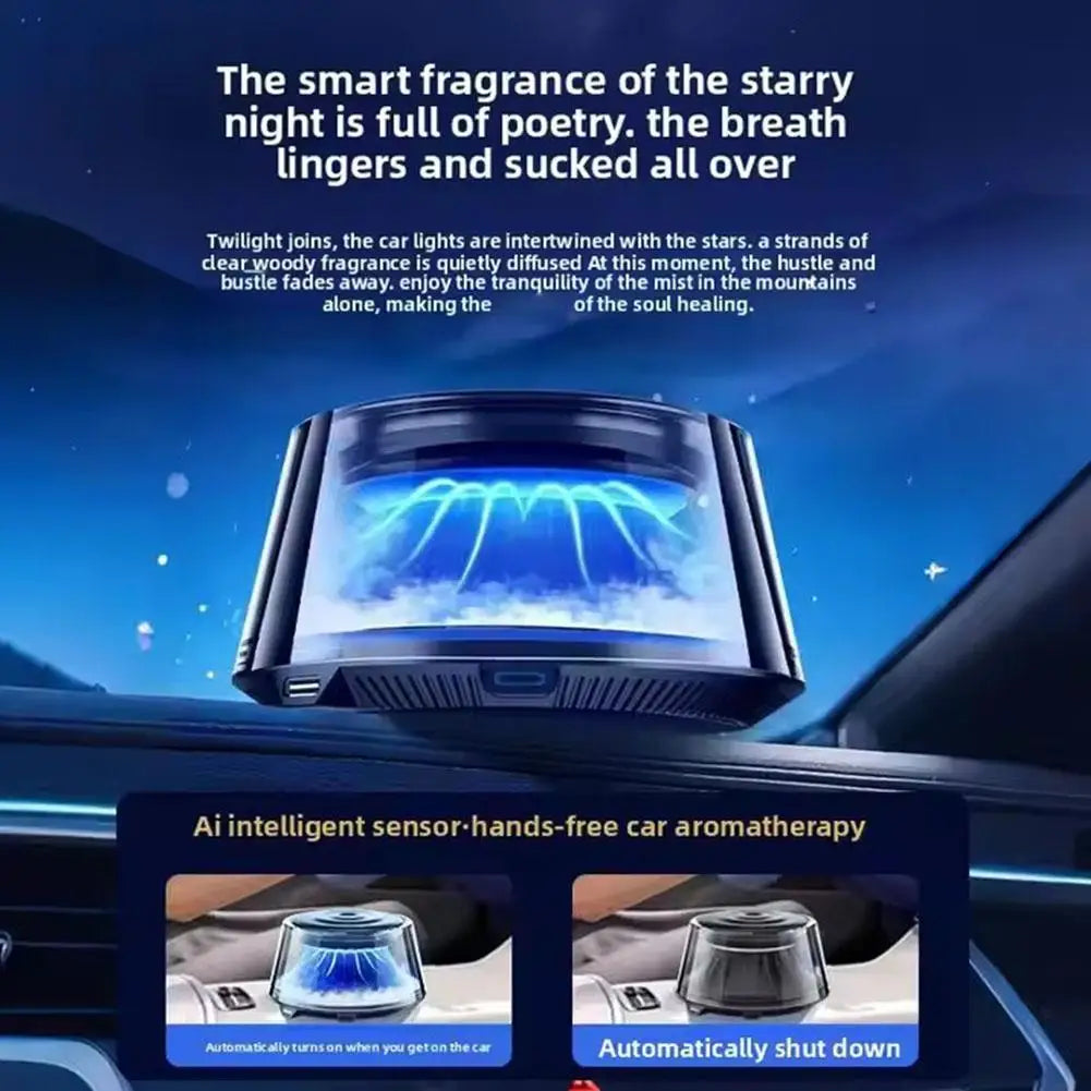 Car Fragrance Diffuser Rechargeable Mist Diffuser RGB Interior Light
