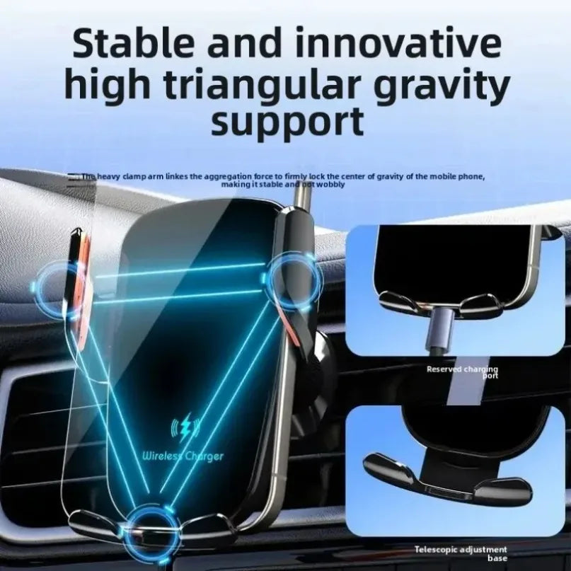 FAST 15W Car Wireless Charger | 360° Rotation Air Vent Phone Mount