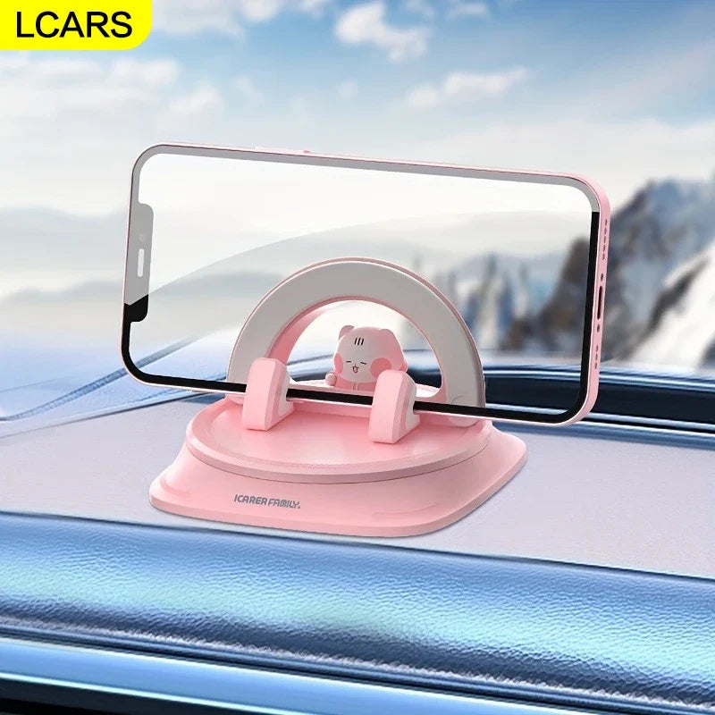 Lcars Cute Doll Car Phone Holder Dashboard Navigation Stand