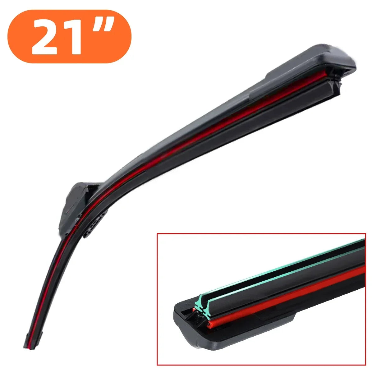 Universal Wiper Blades Double Rubber | J/U-Shaped Car Front Windshield Wiper Replacement 1 Pack
